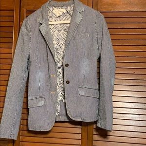 Striped preppy jean blazer